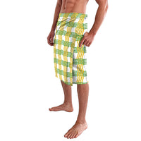 Aloha Hawaii Ilima Maile Lei Lavalava Palaka Inspired Hawaiian-plaid White