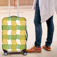 Aloha Hawaii Ilima Maile Lei Luggage Cover Palaka Inspired Hawaiian-plaid White