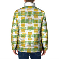 Aloha Hawaii Ilima Maile Lei Padded Jacket Palaka Inspired Hawaiian-plaid White