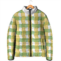 Aloha Hawaii Ilima Maile Lei Padded Jacket Palaka Inspired Hawaiian-plaid White