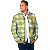 Aloha Hawaii Ilima Maile Lei Padded Jacket Palaka Inspired Hawaiian-plaid White