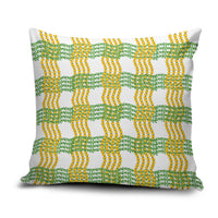 Aloha Hawaii Ilima Maile Lei Pillow Cover Palaka Inspired Hawaiian-plaid White