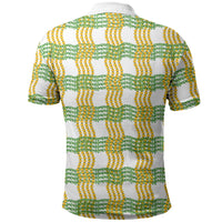Aloha Hawaii Ilima Maile Lei Polo Shirt Palaka Inspired Hawaiian-plaid White
