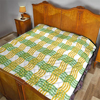 Aloha Hawaii Ilima Maile Lei Quilt Palaka Inspired Hawaiian-plaid White
