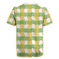 Aloha Hawaii Ilima Maile Lei Rugby Jersey Palaka Inspired Hawaiian-plaid White