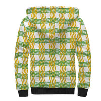 Aloha Hawaii Ilima Maile Lei Sherpa Hoodie Palaka Inspired Hawaiian-plaid White