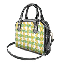 Aloha Hawaii Ilima Maile Lei Shoulder Handbag Palaka Inspired Hawaiian-plaid White