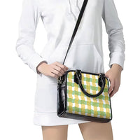 Aloha Hawaii Ilima Maile Lei Shoulder Handbag Palaka Inspired Hawaiian-plaid White