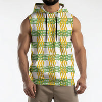 Aloha Hawaii Ilima Maile Lei Sleeveless Hoodie Palaka Inspired Hawaiian-plaid White