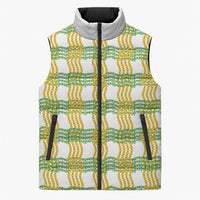 Aloha Hawaii Ilima Maile Lei Sleeveless Puffer Jacket Palaka Inspired Hawaiian-plaid White