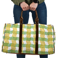 Aloha Hawaii Ilima Maile Lei Travel Bag Palaka Inspired Hawaiian-plaid White