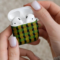 Aloha Hawaii Ilima Maile Lei AirPods Case Palaka Inspired Hawaiian-plaid Black