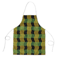 Aloha Hawaii Ilima Maile Lei Apron Palaka Inspired Hawaiian-plaid Black