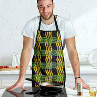 Aloha Hawaii Ilima Maile Lei Apron Palaka Inspired Hawaiian-plaid Black