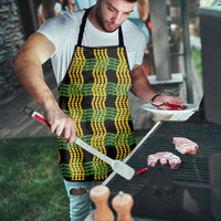 Aloha Hawaii Ilima Maile Lei Apron Palaka Inspired Hawaiian-plaid Black