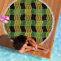 Aloha Hawaii Ilima Maile Lei Beach Blanket Palaka Inspired Hawaiian-plaid Black