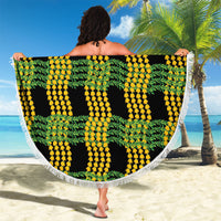 Aloha Hawaii Ilima Maile Lei Beach Blanket Palaka Inspired Hawaiian-plaid Black