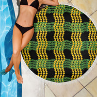 Aloha Hawaii Ilima Maile Lei Beach Blanket Palaka Inspired Hawaiian-plaid Black