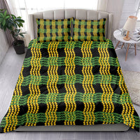 Aloha Hawaii Ilima Maile Lei Bedding Set Palaka Inspired Hawaiian-plaid Black