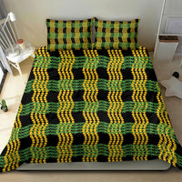Aloha Hawaii Ilima Maile Lei Bedding Set Palaka Inspired Hawaiian-plaid Black