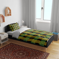Aloha Hawaii Ilima Maile Lei Bedding Set Palaka Inspired Hawaiian-plaid Black
