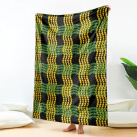 Aloha Hawaii Ilima Maile Lei Blanket Palaka Inspired Hawaiian-plaid Black
