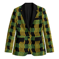 Aloha Hawaii Ilima Maile Lei Blazer Palaka Inspired Hawaiian-plaid Black