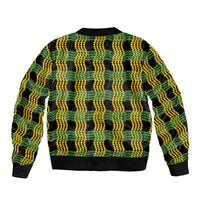 Aloha Hawaii Ilima Maile Lei Bomber Jacket Palaka Inspired Hawaiian-plaid Black