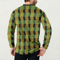 Aloha Hawaii Ilima Maile Lei Button Sweatshirt Palaka Inspired Hawaiian-plaid Black
