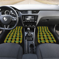 Aloha Hawaii Ilima Maile Lei Car Mats Palaka Inspired Hawaiian-plaid Black