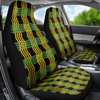 Aloha Hawaii Ilima Maile Lei Car Seat Cover Palaka Inspired Hawaiian-plaid Black
