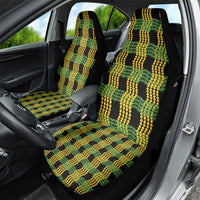 Aloha Hawaii Ilima Maile Lei Car Seat Cover Palaka Inspired Hawaiian-plaid Black