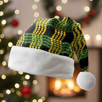 Aloha Hawaii Ilima Maile Lei Christmas Santa Hat Palaka Inspired Hawaiian-plaid Black