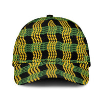 Aloha Hawaii Ilima Maile Lei Classic Cap Palaka Inspired Hawaiian-plaid Black