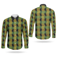 Aloha Hawaii Ilima Maile Lei Couples Matching Summer Maxi Dress and Long Sleeve Button Shirt Palaka Inspired Hawaiian-plaid Black
