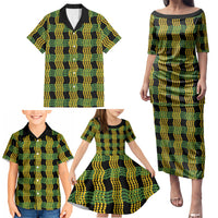 Aloha Hawaii Ilima Maile Lei Family Matching Puletasi and Hawaiian Shirt Palaka Inspired Hawaiian-plaid Black