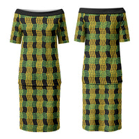 Aloha Hawaii Ilima Maile Lei Family Matching Puletasi and Hawaiian Shirt Palaka Inspired Hawaiian-plaid Black