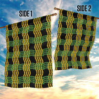 Aloha Hawaii Ilima Maile Lei Garden Flag Palaka Inspired Hawaiian-plaid Black