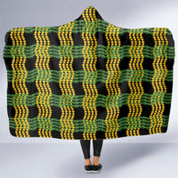 Aloha Hawaii Ilima Maile Lei Hooded Blanket Palaka Inspired Hawaiian-plaid Black
