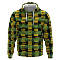 Aloha Hawaii Ilima Maile Lei Hoodie Palaka Inspired Hawaiian-plaid Black