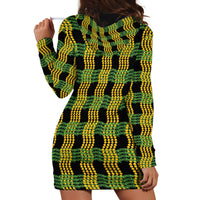 Aloha Hawaii Ilima Maile Lei Hoodie Dress Palaka Inspired Hawaiian-plaid Black