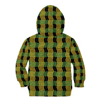 Aloha Hawaii Ilima Maile Lei Kid Hoodie Palaka Inspired Hawaiian-plaid Black