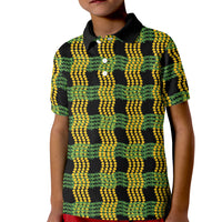 Aloha Hawaii Ilima Maile Lei Kid Polo Shirt Palaka Inspired Hawaiian-plaid Black