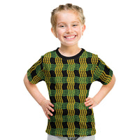 Aloha Hawaii Ilima Maile Lei Kid T Shirt Palaka Inspired Hawaiian-plaid Black