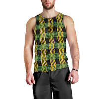 Aloha Hawaii Ilima Maile Lei Men Tank Top Palaka Inspired Hawaiian-plaid Black