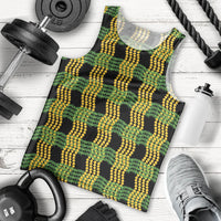 Aloha Hawaii Ilima Maile Lei Men Tank Top Palaka Inspired Hawaiian-plaid Black
