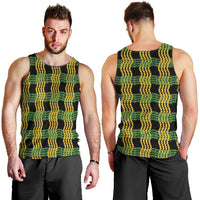 Aloha Hawaii Ilima Maile Lei Men Tank Top Palaka Inspired Hawaiian-plaid Black