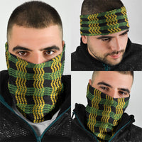 Aloha Hawaii Ilima Maile Lei Neck Gaiter Palaka Inspired Hawaiian-plaid Black