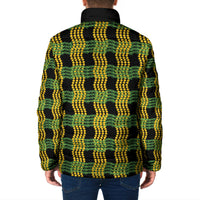 Aloha Hawaii Ilima Maile Lei Padded Jacket Palaka Inspired Hawaiian-plaid Black