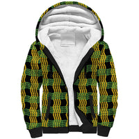 Aloha Hawaii Ilima Maile Lei Sherpa Hoodie Palaka Inspired Hawaiian-plaid Black